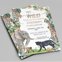 Lámina Safari de la jungla salvaje cuatro cumpleaños pant