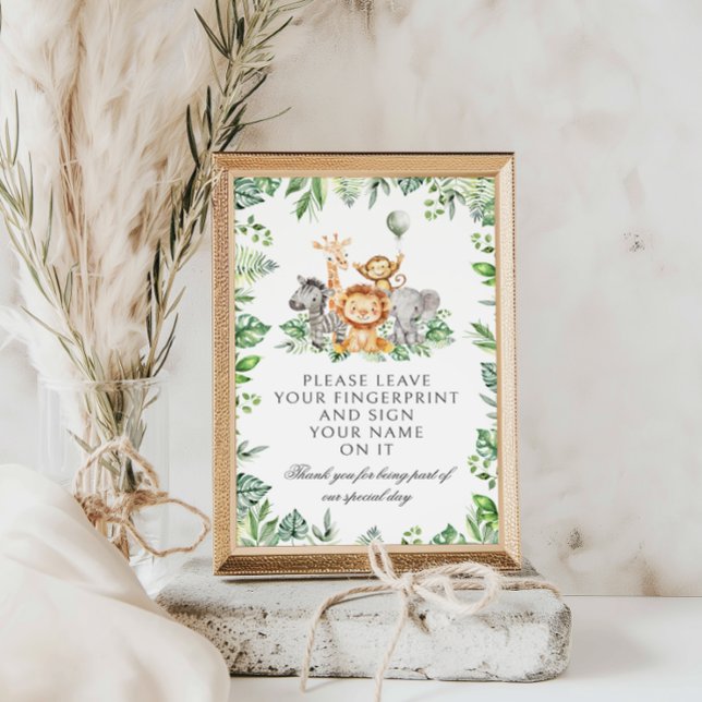 Lámina Safari Fingprint Tree Baby Shower Games (Subido por el creador)