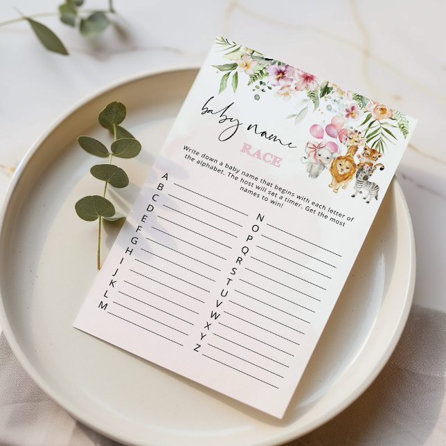 Lámina Safari floral nombre de bebé raza juego de ducha d (Subido por el creador)