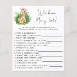 Lámina Safari Giraffe - Quién conoce mejor a mamá