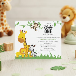 Lámina Safari presupuesto Wild One Baby Shower Jungle Ani
