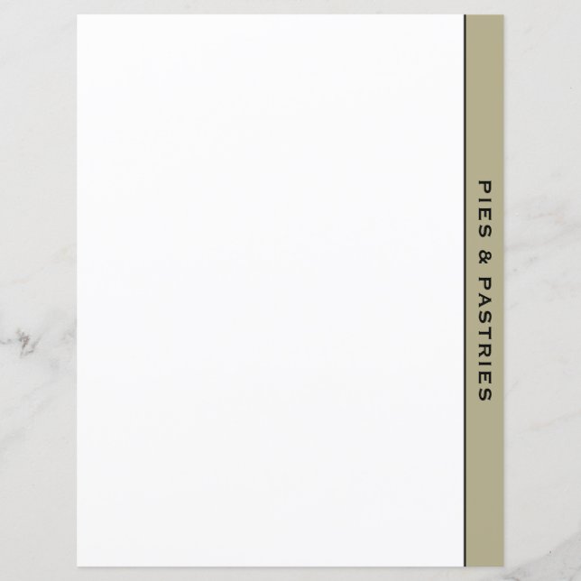 Lámina Sage Black & White Recipe Divident | Pie y pastele (Anverso)
