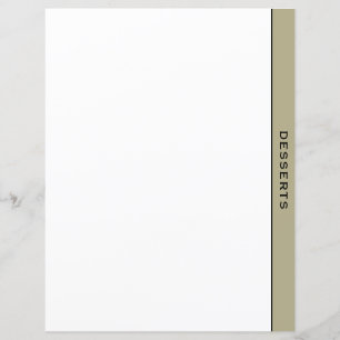 Lámina Sage Black & White Recipe Divident   Postres