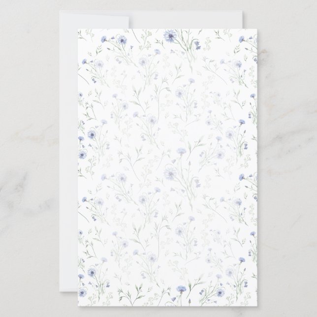 Lámina Sage Blue Watercolor Wildflower (Anverso)