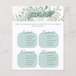 Lámina Sage Bridal Shower Game - ¿Qué hay en tu bolso?