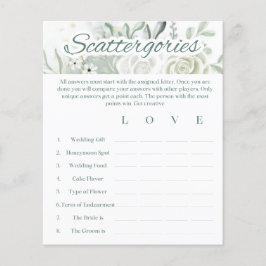 Lámina Sage Bridal Shower Game - Scattergories