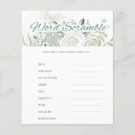 Lámina Sage Bridal Shower Word Scramble
