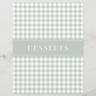 Lámina Sage Gingham Farmhouse Family Recipe Organizers