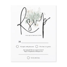 Sage Gold Foliage de Script Elegante de Presupuest