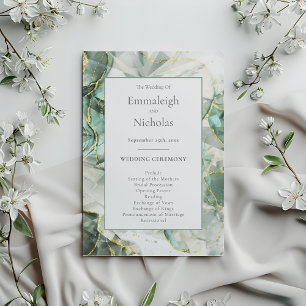 Lámina Sage Green Aventurine Crystal Wedding Program