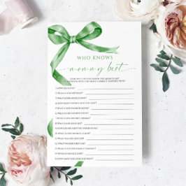 Lámina Sage Green Bow quien conoce a mamá mejor juego