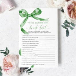 Lámina Sage Green Bow Quien Conoce El Mejor Juego De Novi