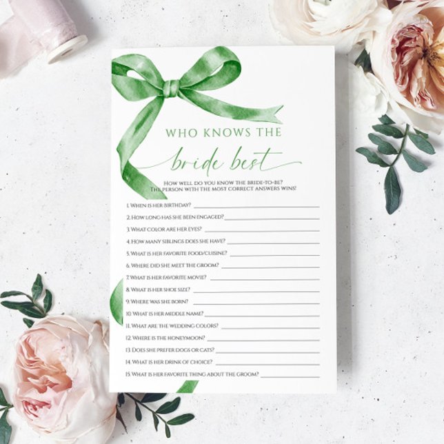 Lámina Sage Green Bow Quien Conoce El Mejor Juego De Novi (Subido por el creador)