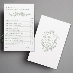 Lámina Sage Green French Victorian Bridal Shower Game