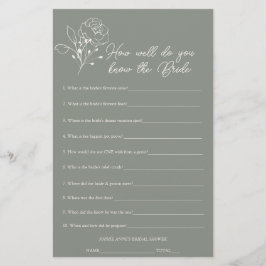 Lámina Sage Green quien conoce el juego de la ducha de no