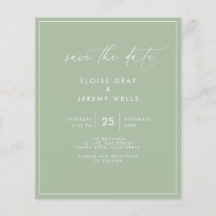 Lámina Sage Green Save the Date Postcard