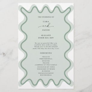 Lámina Sage Green Wavy Border Ceremony Program