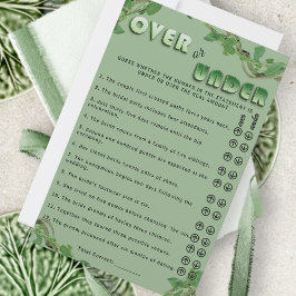 Lámina Sage Greenery Over or Under Bridal Shower Fun Game