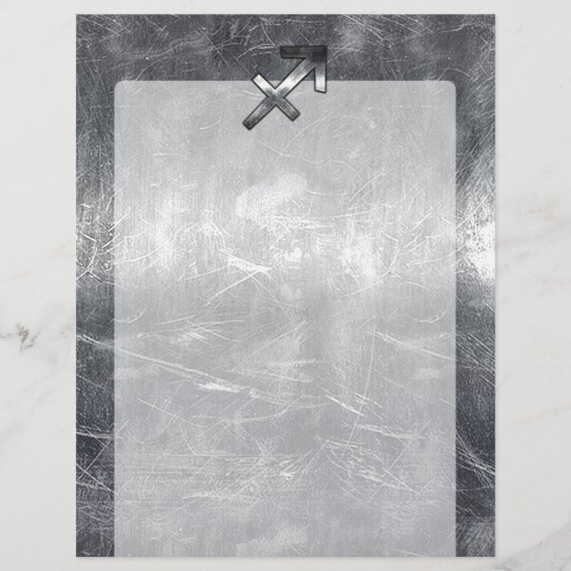 Lámina Sagittarius Zodiac Silver Aspecto de acero perturb (Anverso)