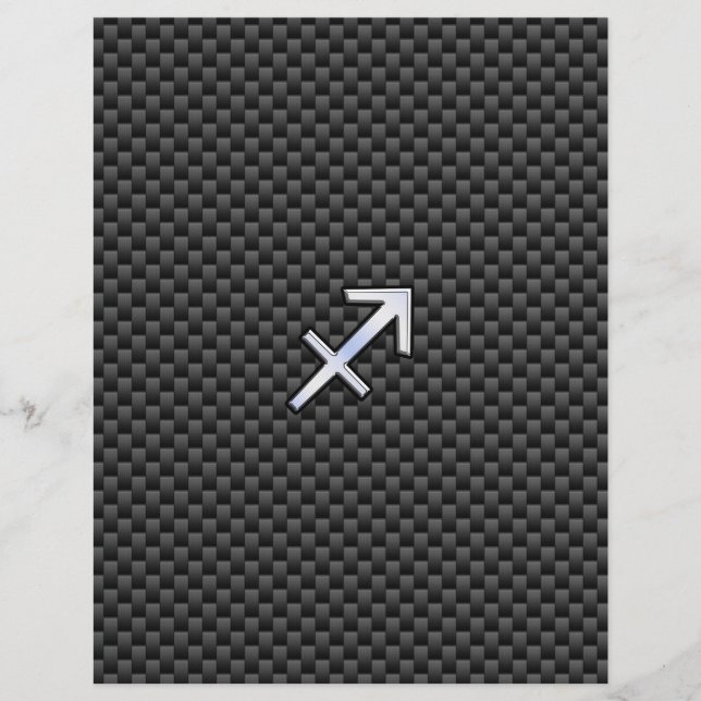 Lámina Sagittarius Zodiac Symbol Carbón Fibra de Carbono (Anverso)