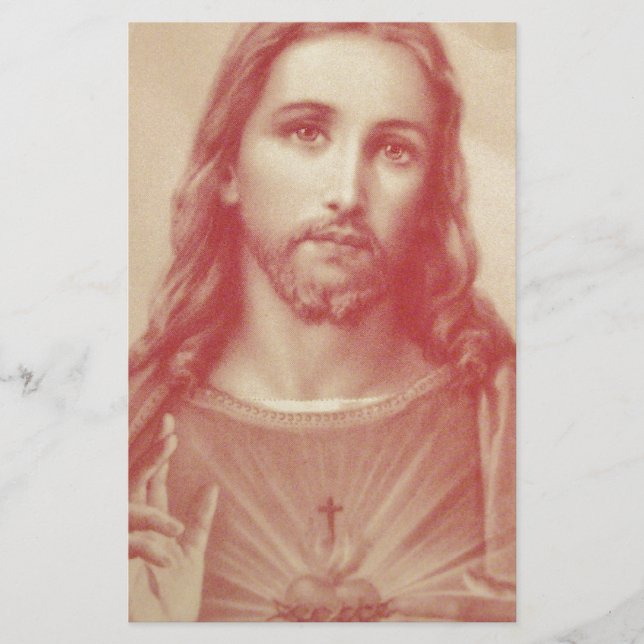 Lámina Sagrado Corazón de Jesús antiguo (Anverso)