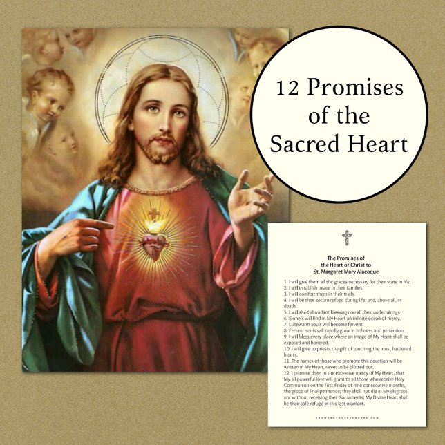 Lámina Sagrado Corazón Jesús Promesas Religiosas Católica (Subido por el creador)