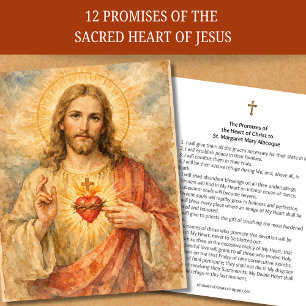 Lámina Sagrado Corazón Jesús Religioso Tradicional Católi