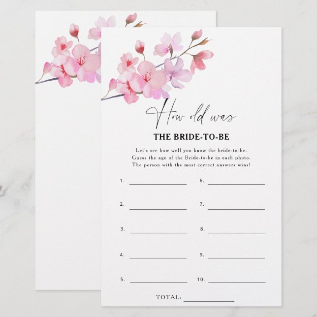 Lámina Sakura - ¿Cuántos años tenía la novia para jugar? (Anverso / Reverso)