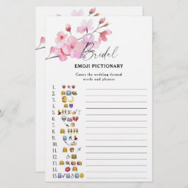 Lámina Sakura - juego de emoji de ducha de novia