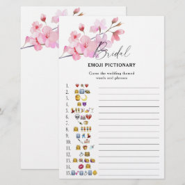 Lámina Sakura - juego de pictionary de emoji para baby sh