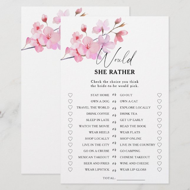 Lámina Sakura - ¿Prefiere un juego de ducha de novia? (Anverso / Reverso)