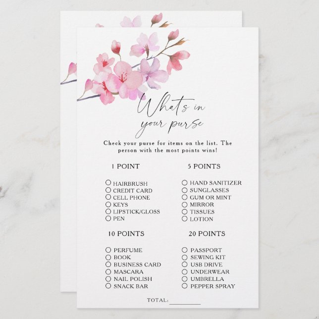 Lámina Sakura - ¿Qué hay en tu bolso? (Anverso / Reverso)