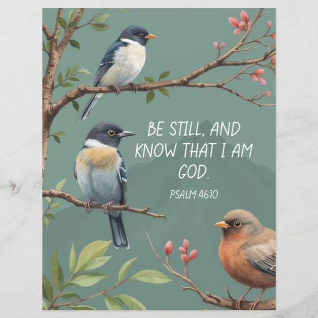 Lámina Salmo 46:10 Biblia cristiana Verse Image (Anverso)