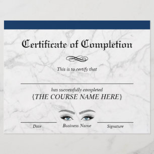 Lámina Salón de belleza Certificado de Finalización de Má