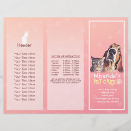 Lámina Salón de cultivo de mascotas con folletos trifásic