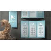 Salón de cultivo de mascotas con folletos trifásic