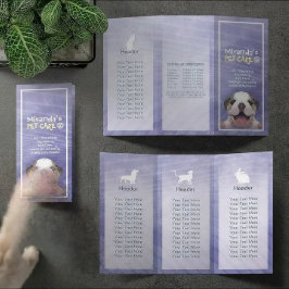 Lámina Salón de cultivo de mascotas con folletos trifásic