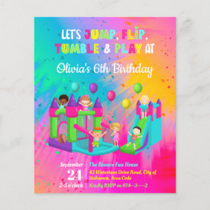 Lámina Saltar Trampoline Bonza House Kid Invitación de cu
