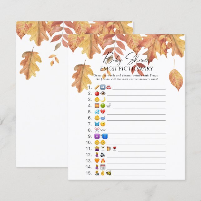 Lámina Saltos de otoño \ Emoji de juego pictórico (Anverso / Reverso)