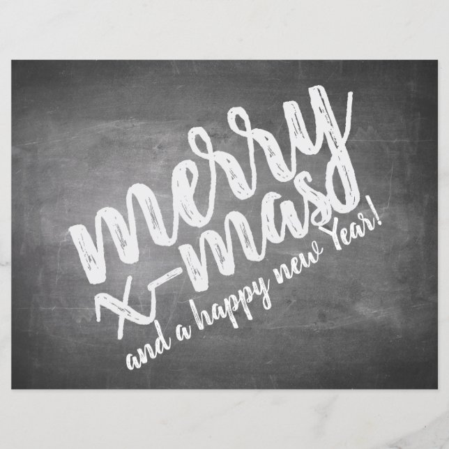 Lámina Saludos de Navidad en la pizarra de Chalk (Anverso)