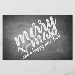 Lámina Saludos de Navidad en la pizarra de Chalk