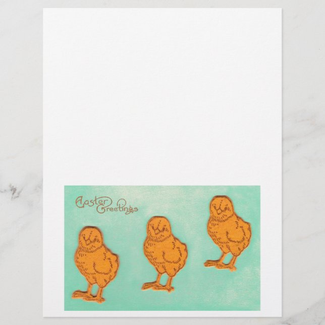 Lámina Saludos de Pascua Chicas Verde (Anverso)