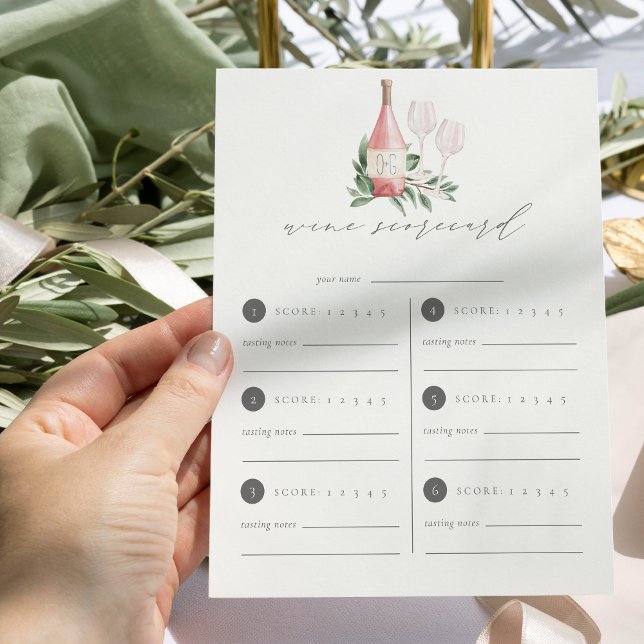 Lámina Saludos para amar a Wine Tasting Scorecard (Subido por el creador)