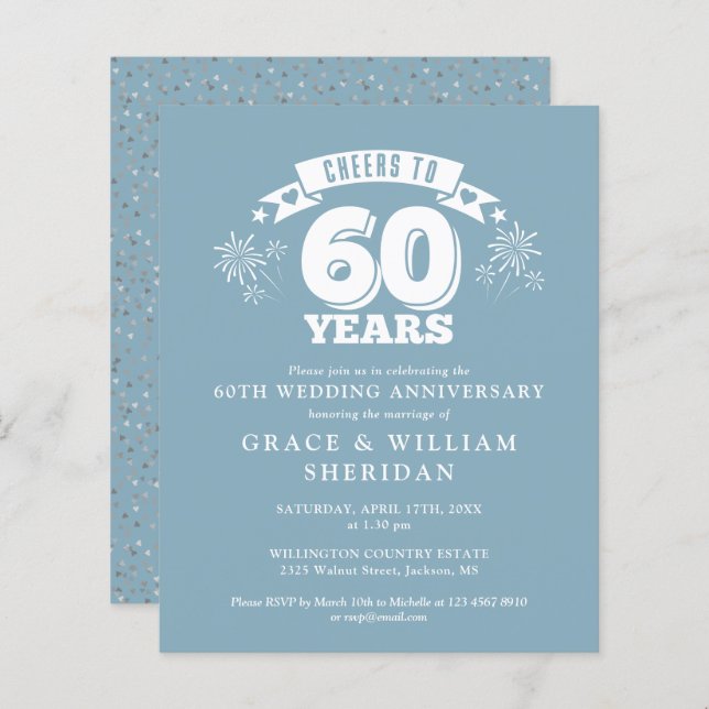 Lámina Saludos presupuestales a la invitación al 60 anive (Anverso / Reverso)