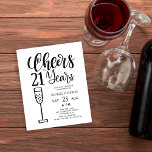 Lámina Saludos presupuestales a la invitación de cumpleañ<br><div class="desc">Moderna y elegante tipografía escrita a mano en blanco y negro de moda Cheers to 21 años guión hito / cualquier edad hombres cumpleaños precio invitación de fiesta asequible. Fácil de personalizar con la edad y los detalles de su fiesta! POR FAVOR LEA ESTO ANTES DE COMPRAR! Se trata de...</div>