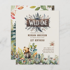 Lámina Salvaje Un Bebé Oso Animales De Woodland Rústico