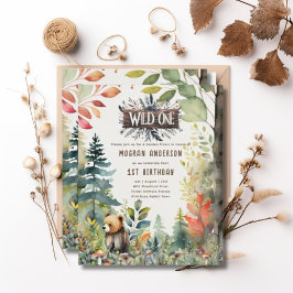 Lámina Salvaje Un Bebé Oso Animales Woodland Primer cumpl