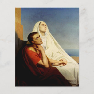 Lámina San Agustín y Santa Mónica