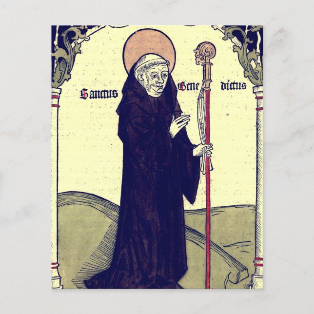 Lámina San Benito de Nursia Padre del Monacato (Anverso)