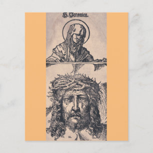 Lámina San Verónica con el vernículo de Hans Burgkmair